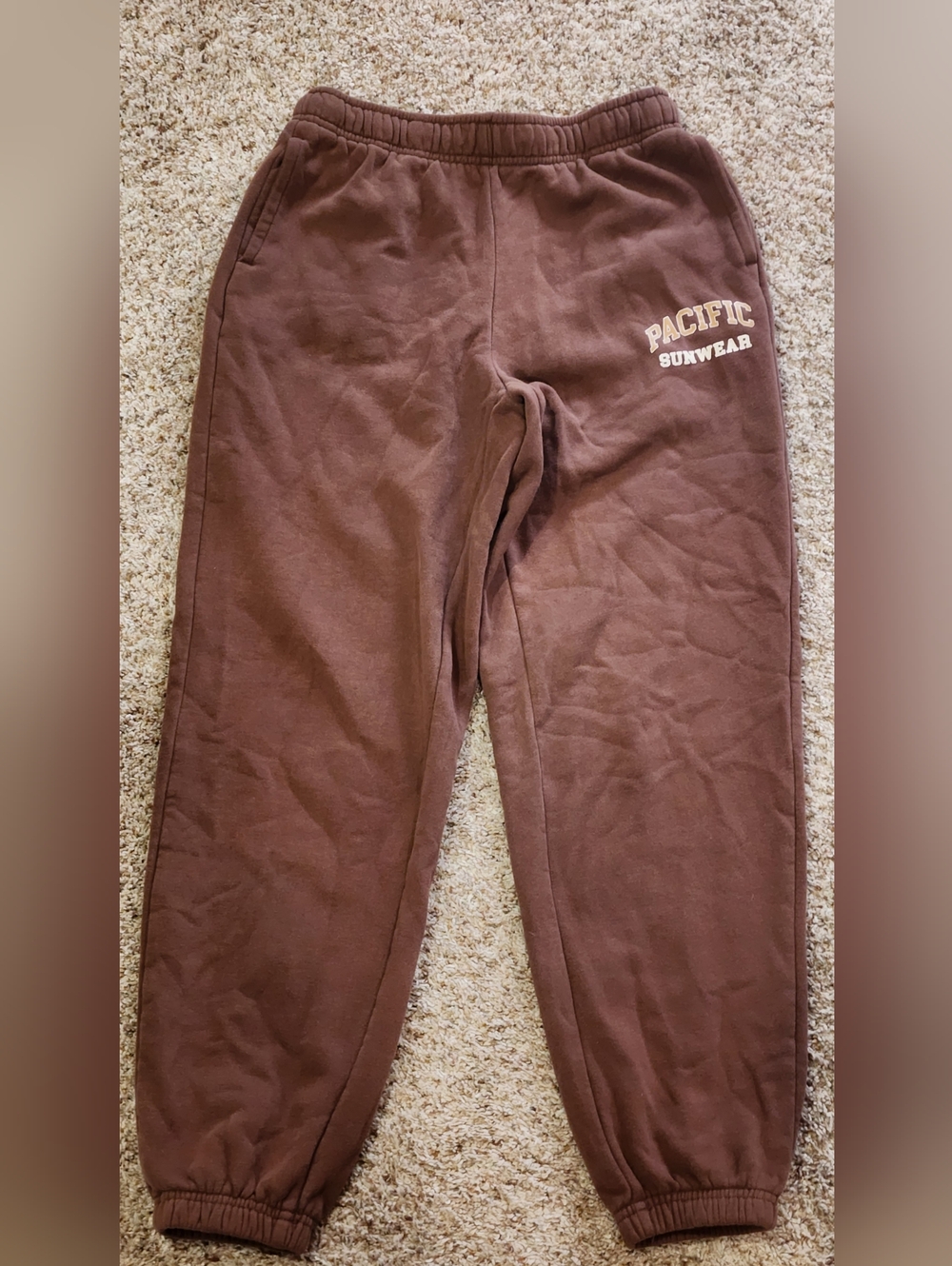 PacSun Brown Jogger Sweatpants with Logo XSmall - Picture 2 of 6